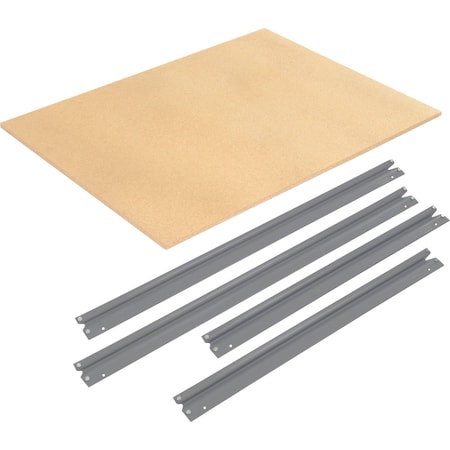 Global Industrial Additional Level For 48W x 48D High Capacity Rack Wood Deck, Gray 581072GY